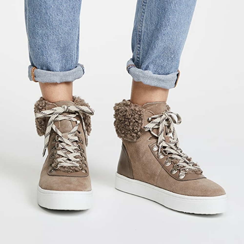 SAM EDELMAN Luther high top sherpa sneakers